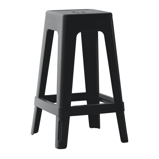 POLYPROPYLENE STOOL SQUARE ZEB HM6128.02 BLACK 35x35x65Hcm. image 1