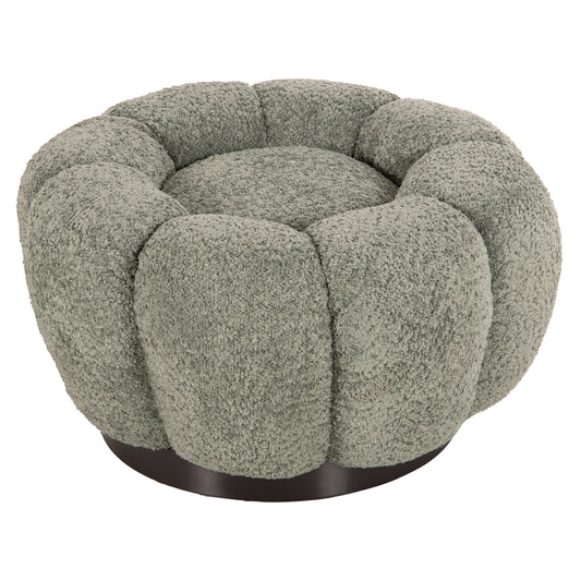 STOOL ROUND KRIPP HM9602.05 PISTACHIO GREEN BOUCLE-BLACK METAL BASE Φ60x31Hcm. image 1