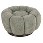 STOOL ROUND KRIPP HM9602.05 PISTACHIO GREEN BOUCLE-BLACK METAL BASE Φ60x31Hcm. image 1