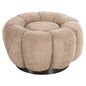 STOOL ROUND KRIPP HM9602.08 BEIGE BOUCLE-BLACK METAL BASE Φ60x31Hcm. image 1