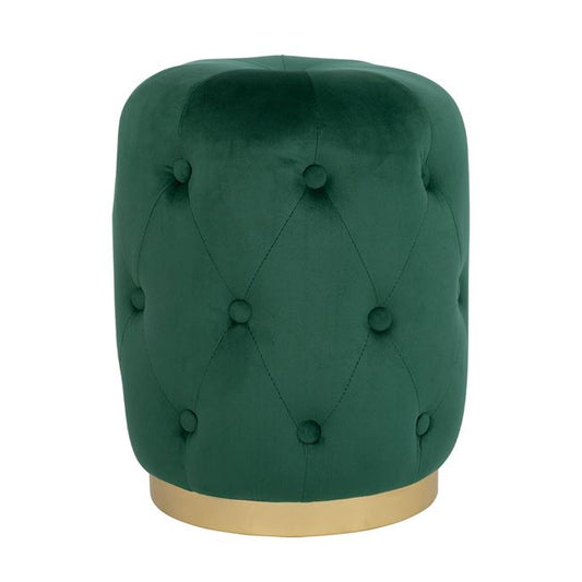 Velvet stool Torrie HM8405.03 cypress green color with gold base ''37x46cm image 1