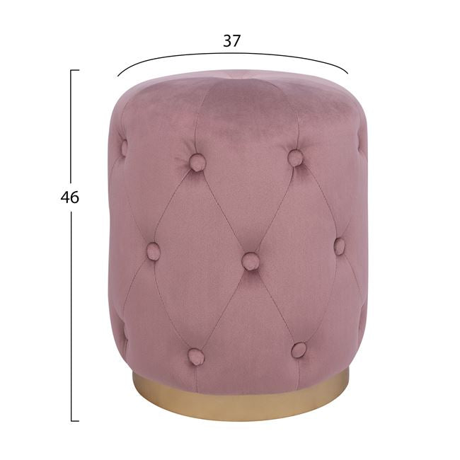Velvet stool Torrie HM8405.02 rotten apple color with gold base ''37x46cm