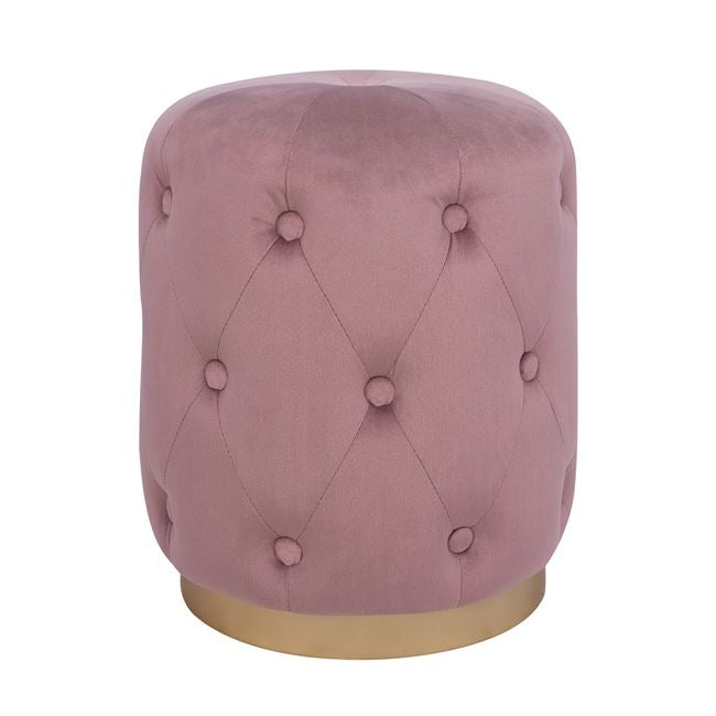 Velvet stool Torrie HM8405.02 rotten apple color with gold base ''37x46cm image 1