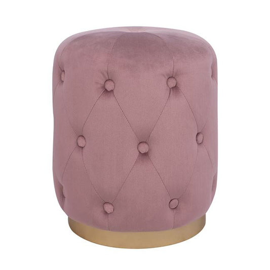 Velvet stool Torrie HM8405.02 rotten apple color with gold base ''37x46cm image 1