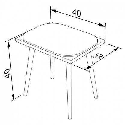 STOOL WITH PILLOW HM9209 SONAMA WHITE 40x30x40Y cm.