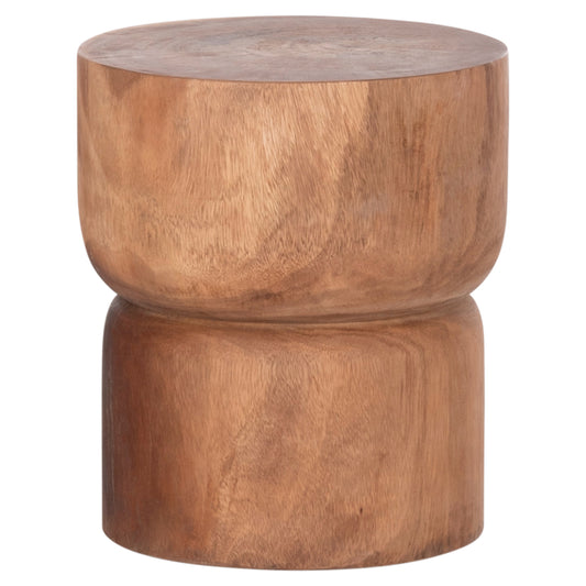 SIDE TABLE-STOOL CYLINDRICAL FEBRY HM9908 SOLID SUAR WOOD IN NATURAL Φ39,5x45,5Hcm. image 1