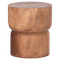 SIDE TABLE-STOOL CYLINDRICAL FEBRY HM9908 SOLID SUAR WOOD IN NATURAL Φ39,5x45,5Hcm. image 1