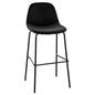 STOOL VINCENT HM8579.14, VELVET BLACK, METAL FRAME 56,5x47x106 cm. image 1