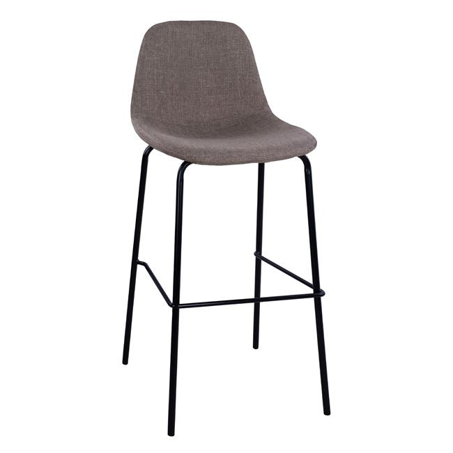 Stool with metallic frame and fabric in brown color 47x50x106cm HM8579.03 image 1