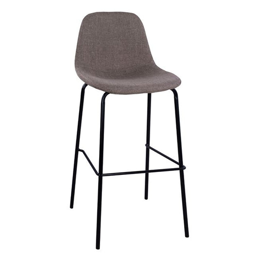 Stool with metallic frame and fabric in brown color 47x50x106cm HM8579.03 image 1