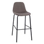 Stool with metallic frame and fabric in brown color 47x50x106cm HM8579.03 image 1