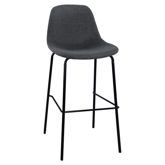 Stool with metallic frame and fabric in grey color 47x50x106cm HM8579.10 image 1
