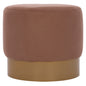 ROUND POUF/STOOL HM9260.04 BROWN FABRIC, GOLD ROUND BASE image 1