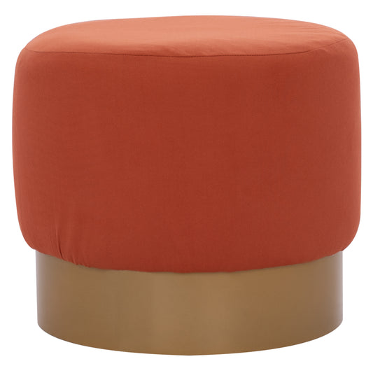 ROUND POUF/STOOL HM9260.02 CORAL FABRIC, GOLD ROUND BASEBASE image 1