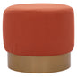 ROUND POUF/STOOL HM9260.02 CORAL FABRIC, GOLD ROUND BASEBASE image 1