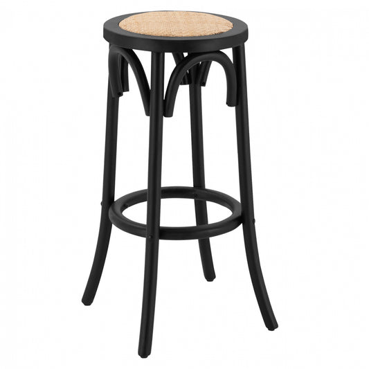 Wooden stool from beech wood black wuth mat 36'x70xm HM8751.02 image 1