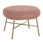 STOOL FOOTREST TRUDI HM8640.22 DUSTY PINK BOUCLE FABRIC AND GOLD METAL BASE 56x47x40Hcm. image 1