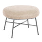 STOOL FOOTREST TRUDI HM8640.23 WHITE BOUCLE FABRIC AND SILVER METAL BASE 56x47x40Hcm. image 1