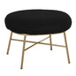 STOOL FOOTREST TRUDI HM8640.24 BLACK BOUCLE FABRIC AND GOLD METAL BASE 56x47x40Hcm. image 1