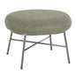 STOOL FOOTREST TRUDI HM8640.27 PISTACHIO GREEN BOUCLE FABRIC AND SILVER METAL BASE 56x47x40Hcm. image 1