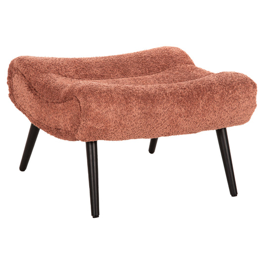 STOOL-FOOTREST KEMBA HM9606.02 PINK BOUCLE FABRIC-BLACK WOODEN LEGS 68X58X40Hcm. image 1