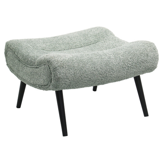 STOOL-FOOTREST KEMBA HM9606.05 PISTACHIO GREEN BOUCLE FABRIC-BLACK WOODEN LEGS 68X58X40Hcm. image 1