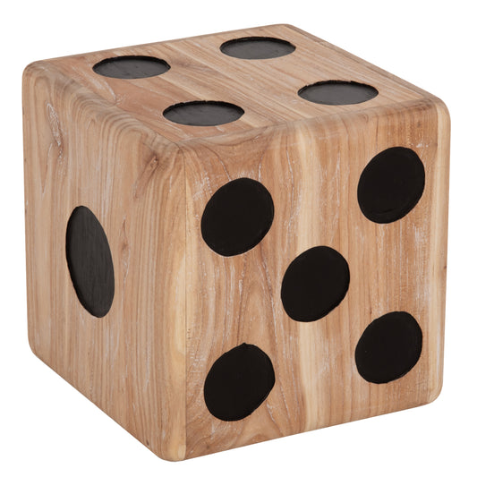 STOOL DICE HM7898 TEAK WOOD IN NATURAL COLOR 40x40x40 cm. image 1