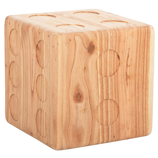 STOOL DICE HM7898.02 TEAK WOOD IN NATURAL WOOD COLOR 40x40x40 cm. image 1