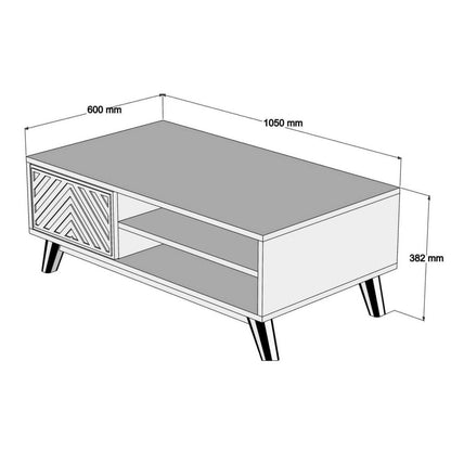 Състав за Хол HM11853.03 2PCS Меламин в Орех-Бяло