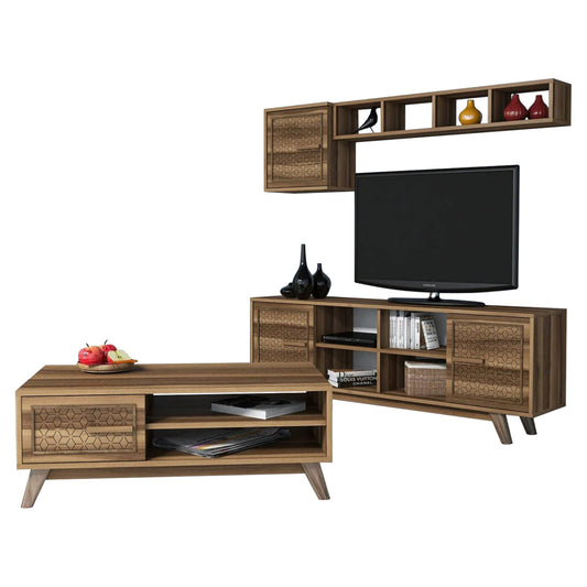 LIVING ROOM COMPOSITION HM11852.01 2PCS MELAMINE IN WALNUT image 1