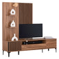 TV FURNITURE SET SERIES HARRY HM18010.01 MELAMINE IN NATURAL WOOD COLOR-BLACK 205.5x40x167.5Hcm. image 1