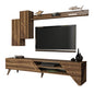 TV COMBO FURNITURE HM9514.02 MELAMINE IN WALNUT COLOR 180x37x40Hcm image 1