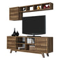 TV COMBO FURNITURE HM9516.01 MELAMINE IN WALNUT COLOR 160x35x56.2Hcm. image 1
