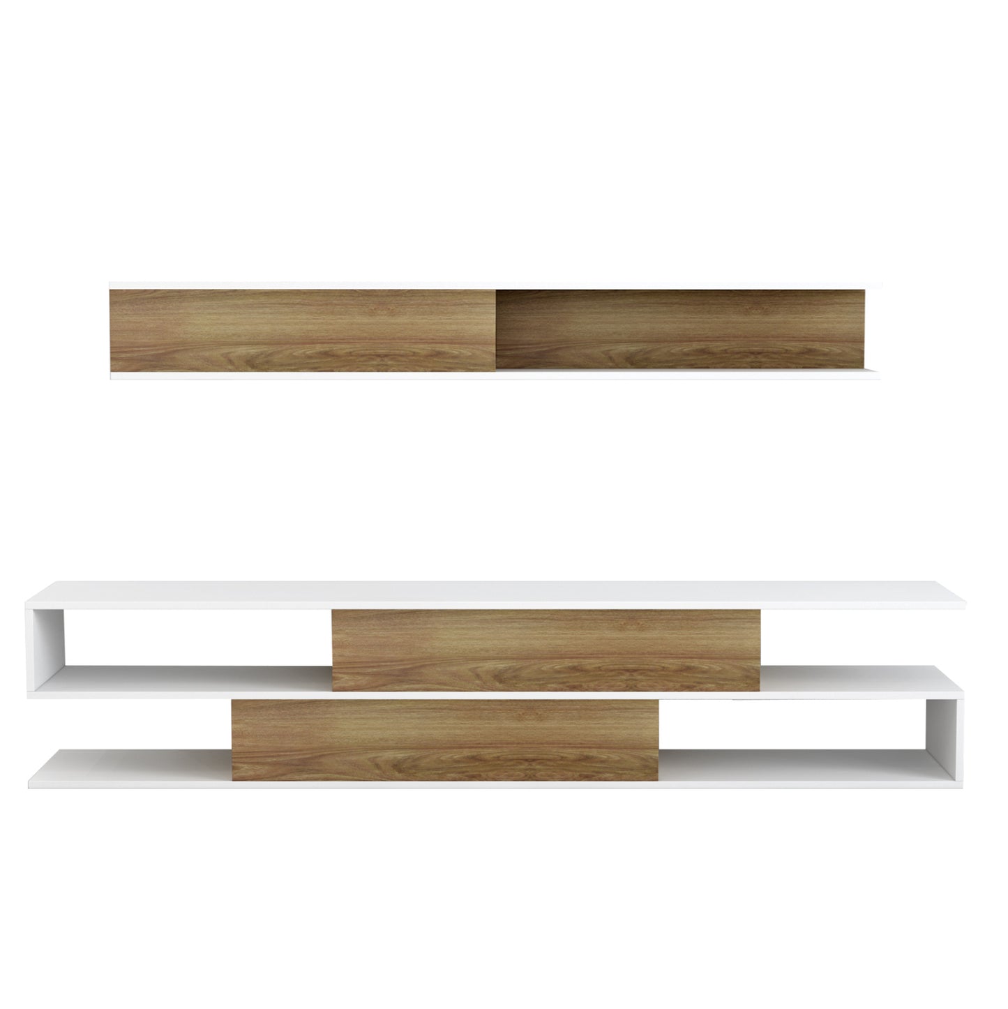 Модерно ТВ мебели комплект Биргита в натурално бяло 181x31,5x39,6Hcm