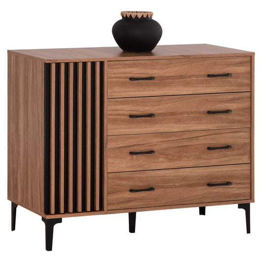 CHEST OF DRAWERS SERIES HARRY HM18009.01 MELAMINE IN NATURAL WOOD COLOR AND BLACK 110x46x87.5Υcm. image 1