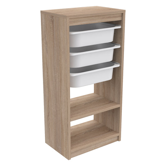 CHEST OF DRAWERS SANI HM18198.03 MELAMINE IN SONAMA-WHITE P.E. DRAWERS 45,5x30x92Hcm. image 1