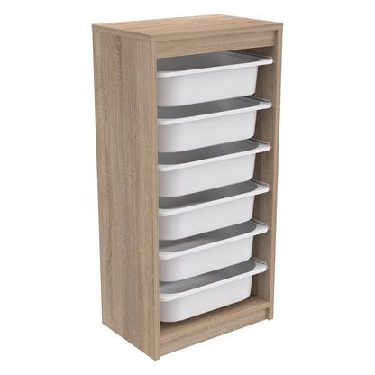 CHEST OF DRAWERS SANI HM18199.03 MELAMINE IN SONAMA-WHITE P.E. DRAWERS 45,5x29,6x91,8Hcm. image 1