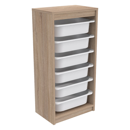 CHEST OF DRAWERS SANI HM18199.03 MELAMINE IN SONAMA-WHITE P.E. DRAWERS 45,5x29,6x91,8Hcm. image 1