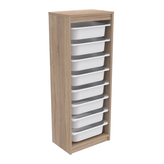 CHEST OF DRAWERS SANI HM18201.03 MELAMINE IN SONAMA-WHITE P.E. DRAWERS 45,5x29,6x118.5Hcm. image 1