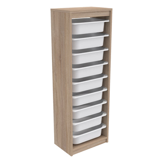 CHEST OF DRAWERS SANI HM18203.03 MELAMINE IN SONAMA-9 WHITE P.E. DRAWERS 45,5x29,6x125Hcm. image 1