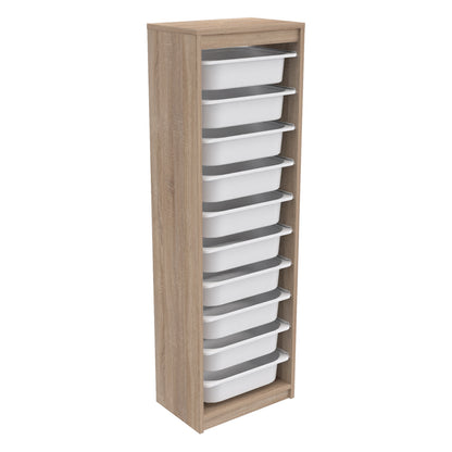 CHEST OF DRAWERS SANI HM18205.03 MELAMINE IN SONAMA-WHITE P.E. DRAWERS 45,5x29,6x144Hcm. image 1