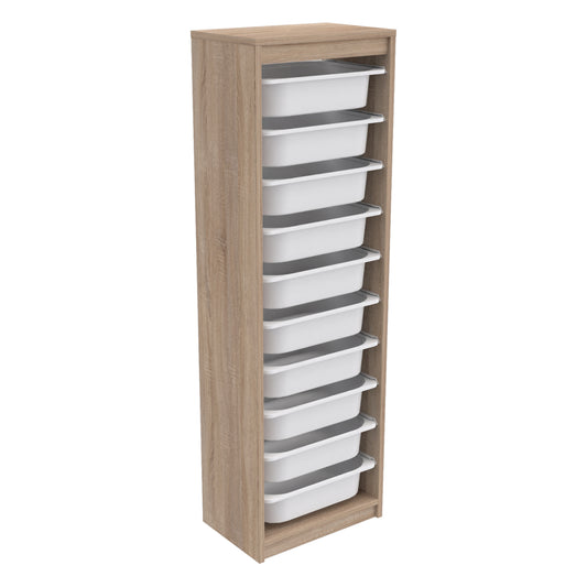 CHEST OF DRAWERS SANI HM18205.03 MELAMINE IN SONAMA-WHITE P.E. DRAWERS 45,5x29,6x144Hcm. image 1