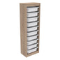 CHEST OF DRAWERS SANI HM18205.03 MELAMINE IN SONAMA-WHITE P.E. DRAWERS 45,5x29,6x144Hcm. image 1