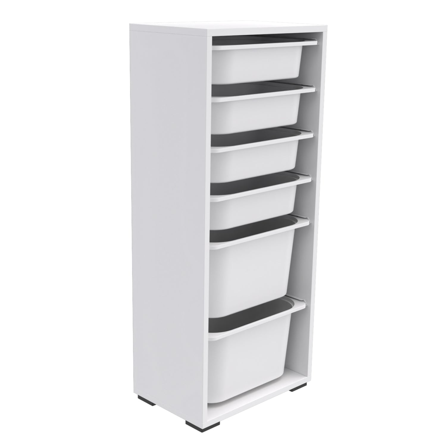 CHEST OF DRAWERS SANI HM18214.01 MELAMINE IN WHITE-6 WHITE P.E. DRAWERS 45,5x30x109Hcm. image 1