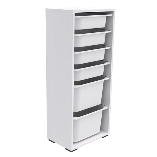 CHEST OF DRAWERS SANI HM18214.01 MELAMINE IN WHITE-6 WHITE P.E. DRAWERS 45,5x30x109Hcm. image 1