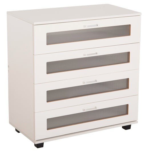 CHEST OF DRAWERS THORGAN HM9880.03 MELAMINE IN WHITE-4 DRAWERS 80Χ40Χ83Hcm. image 1
