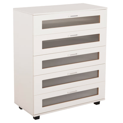 CHEST OF DRAWERS THORGAN HM9881.03 MELAMINE IN WHITE-5 DRAWERS 80Χ40Χ100Hcm. image 1