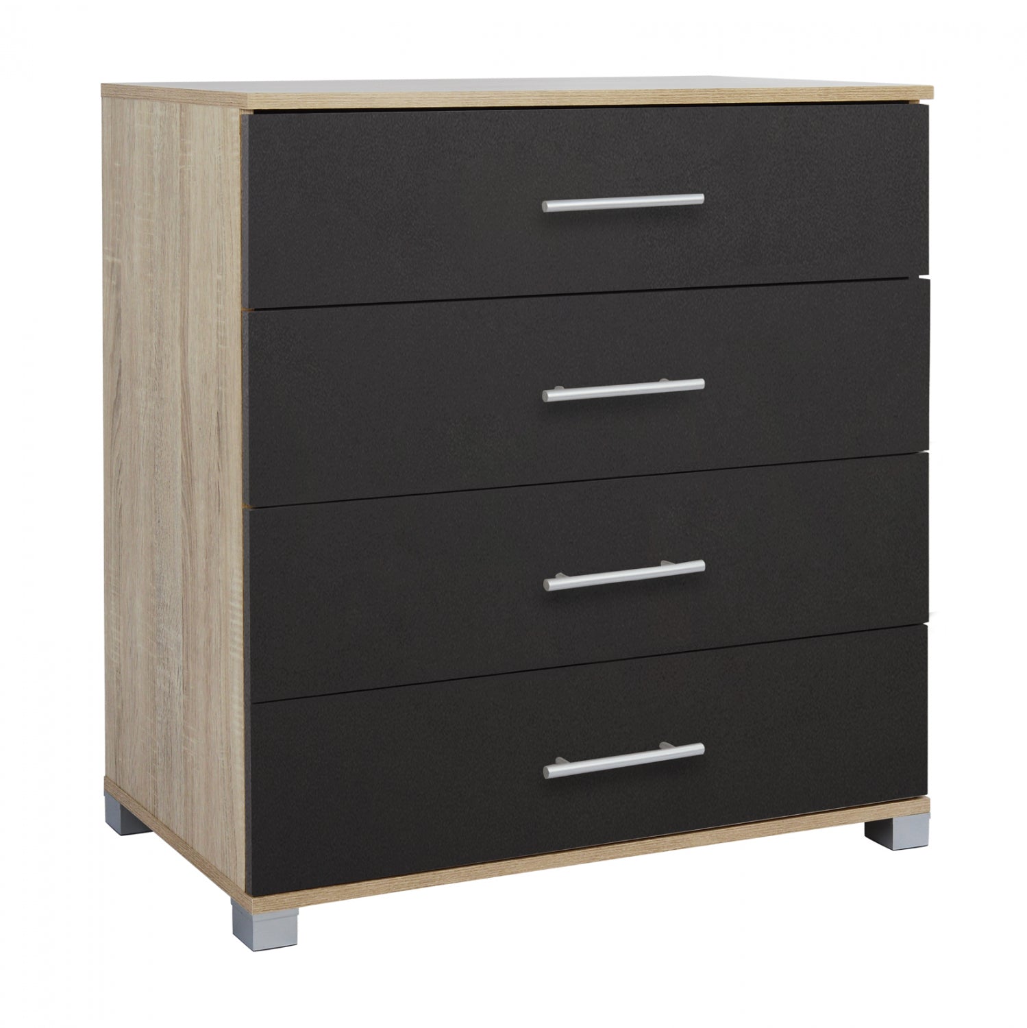 Melamine Drawer HM2204.04 with 4 Drawers Sonama-Grey 75x40x83cm image 1