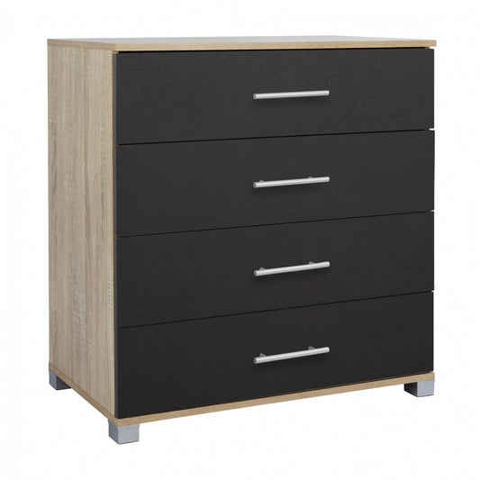 Melamine Drawer HM2204.04 with 4 Drawers Sonama-Grey 75x40x83cm image 1