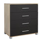 Melamine Drawer HM2204.04 with 4 Drawers Sonama-Grey 75x40x83cm image 1